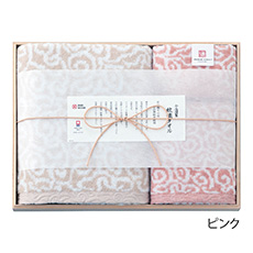 紋織タオル3枚セット ピンク