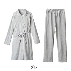無地長袖マタニティパジャマ M-Lサイズ グレー